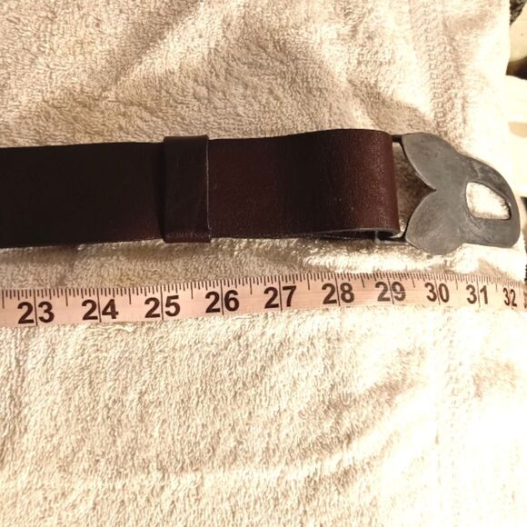 Vintage Garay Steel Gray Buckle Leather Belt - Picture 5 of 7